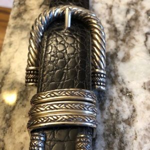 Brighton Classic Black Leather Belt Medium